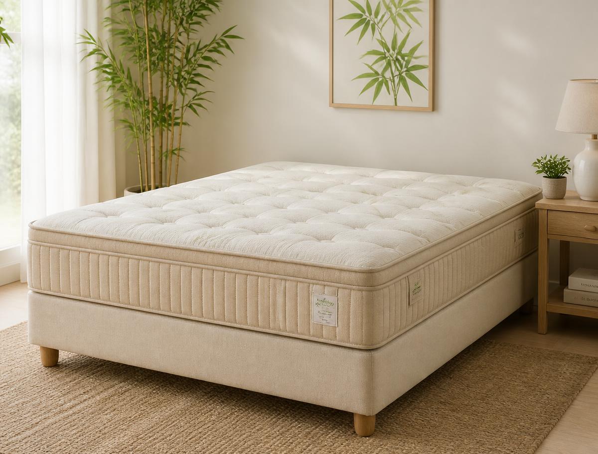Cama Box + Colchão Bamboo Bothanical